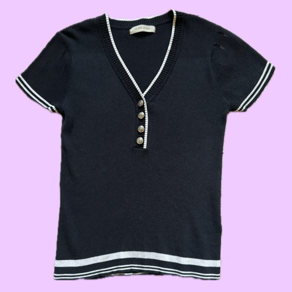 *3 for $12* Short Sleeved Button Sweater